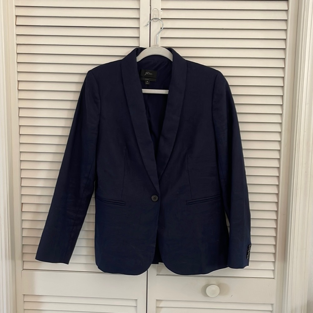 J. Crew Navy Blue Single-Button Blazer